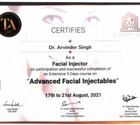 Certificate and awards of Dr. Arvinder Singh.