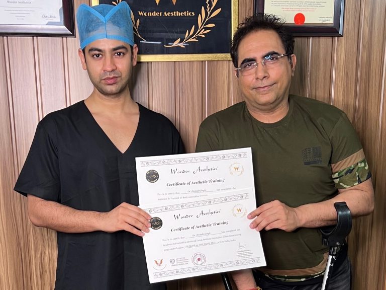 Arth Group CEO Dr. Arvinder Singh achieved International Fellowship in Face Aesthetics.