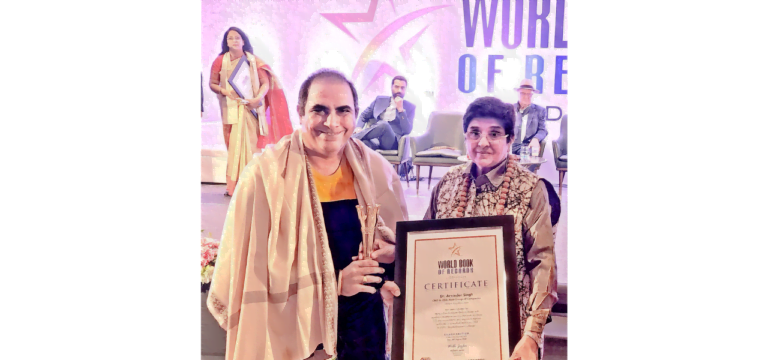 Image for Dr Arvinder Singh awarded the world record for academic excellence