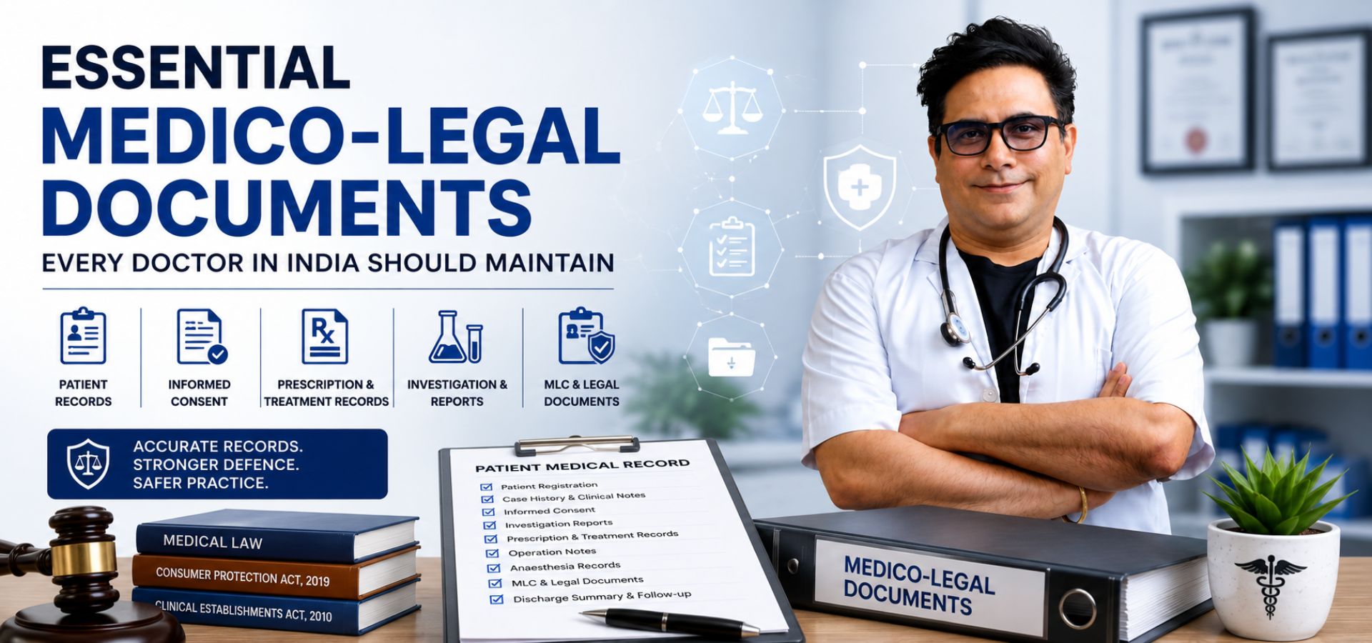 Medico legal documents for doctors in India including patient records and consent documentation